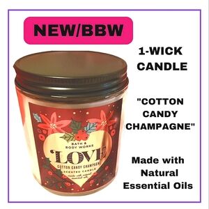 🔥"COTTON CANDY CHAMPAGNE" 1-WICK CANDLE NEW/BBW